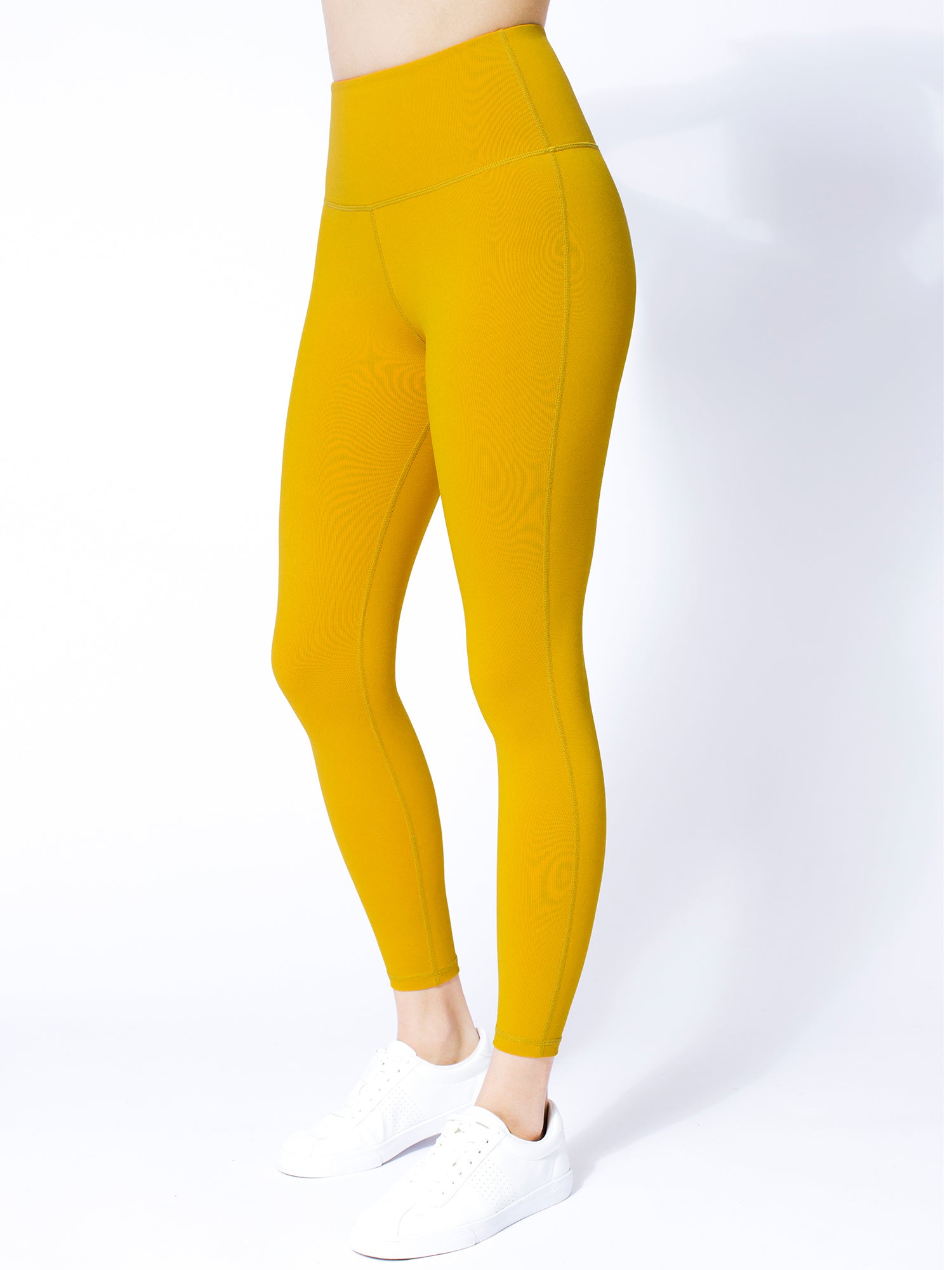 HIGH WAIST ANKLE CROPS, MARIGOLD
