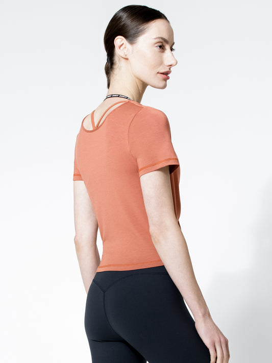MODAL TWIST TEE, CLAY