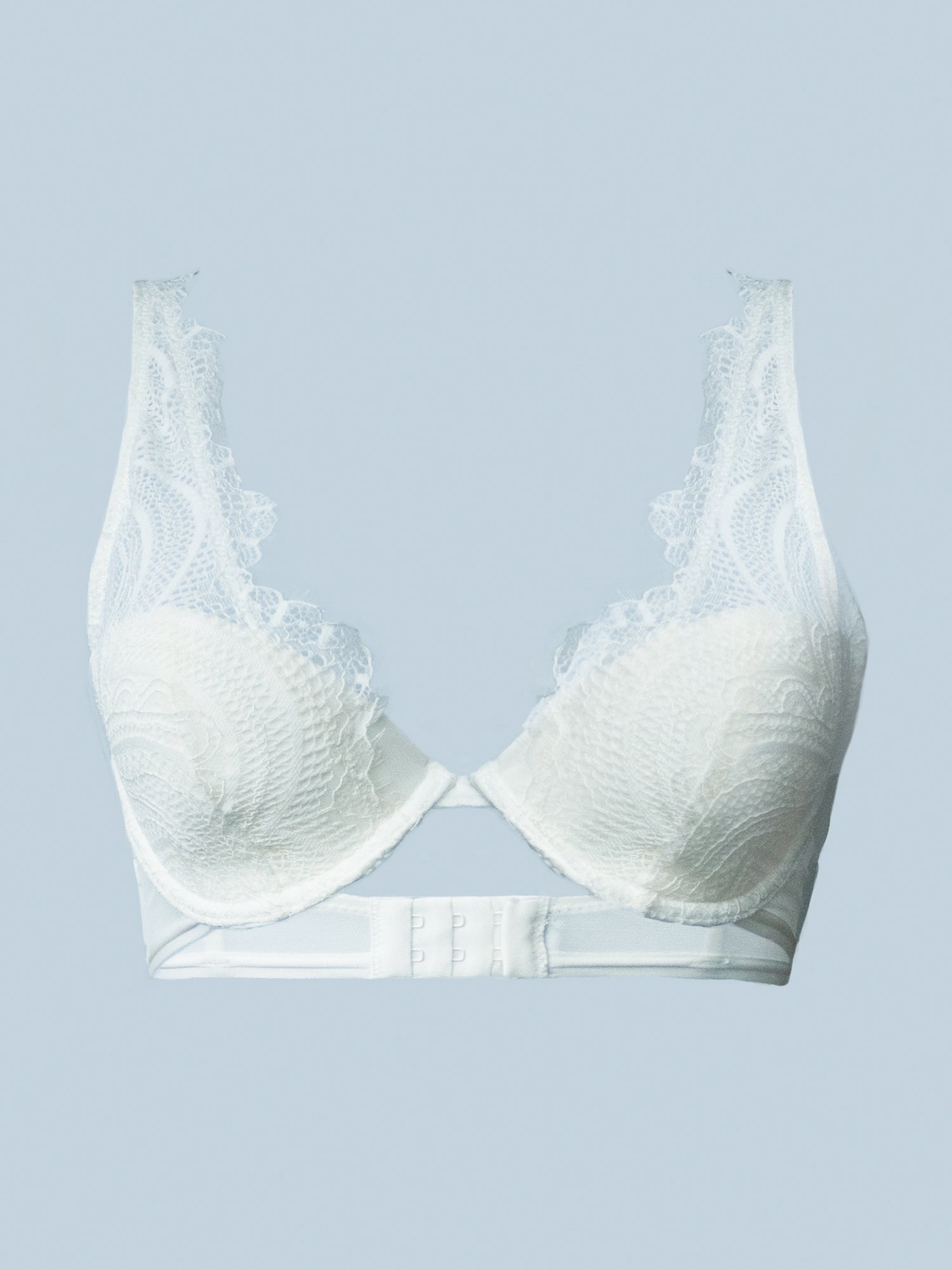 EDGED LACE BRALETTE SET, WHITE