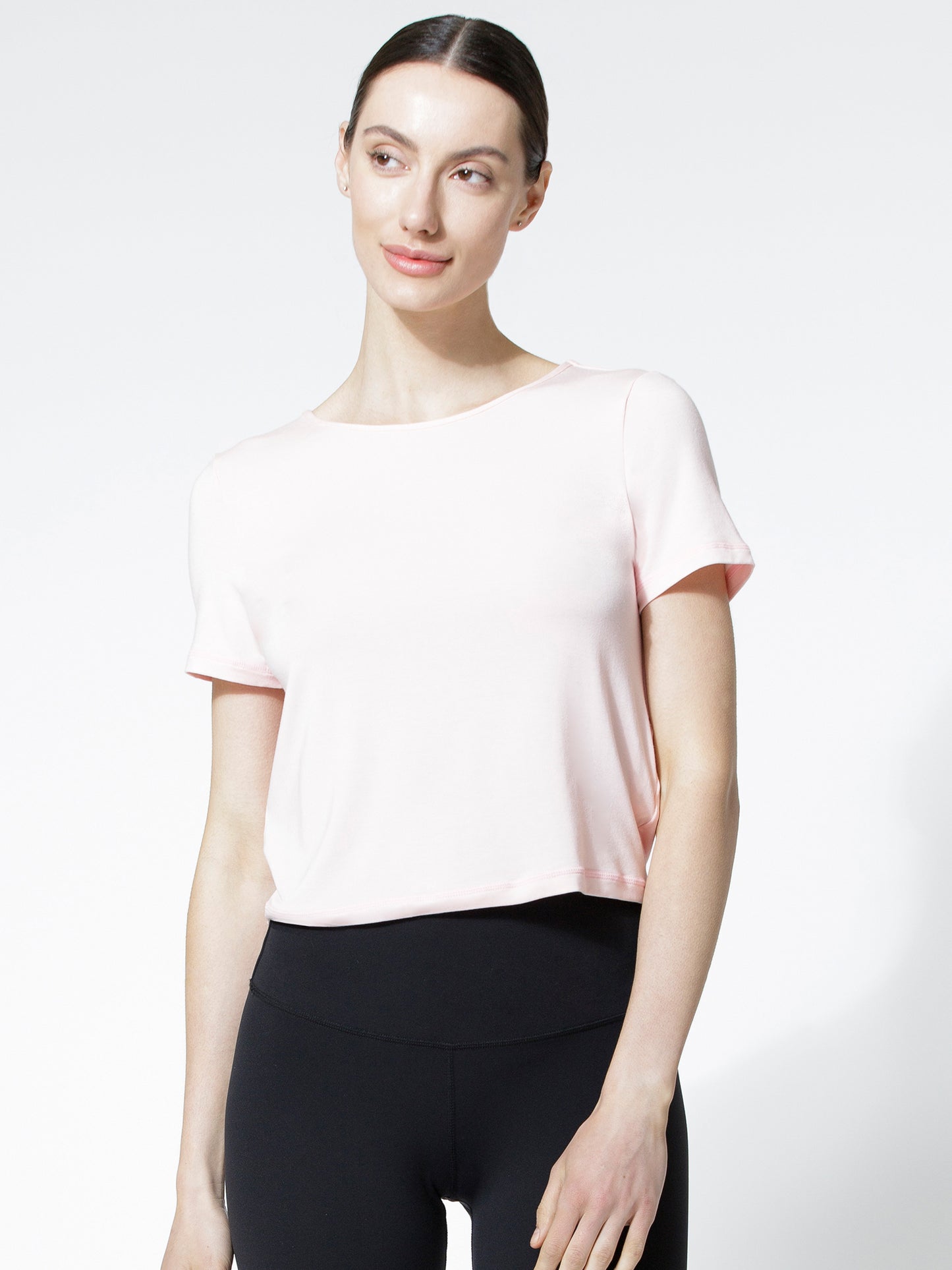 MODAL TWIST TEE, BALLET PINK