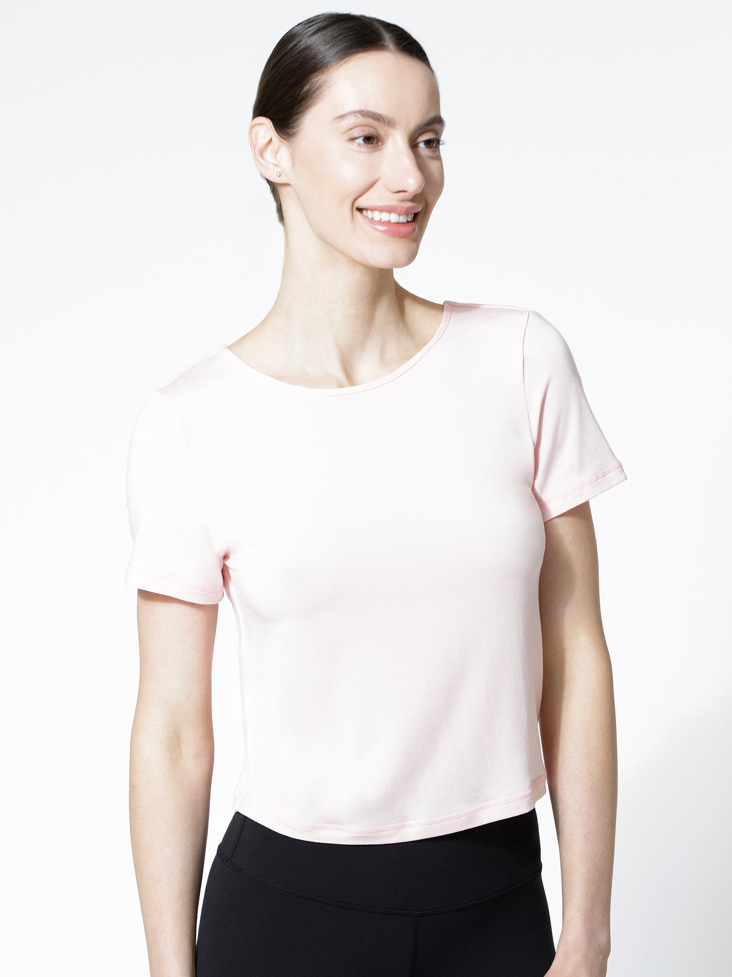 MODAL TWIST TEE, BALLET PINK