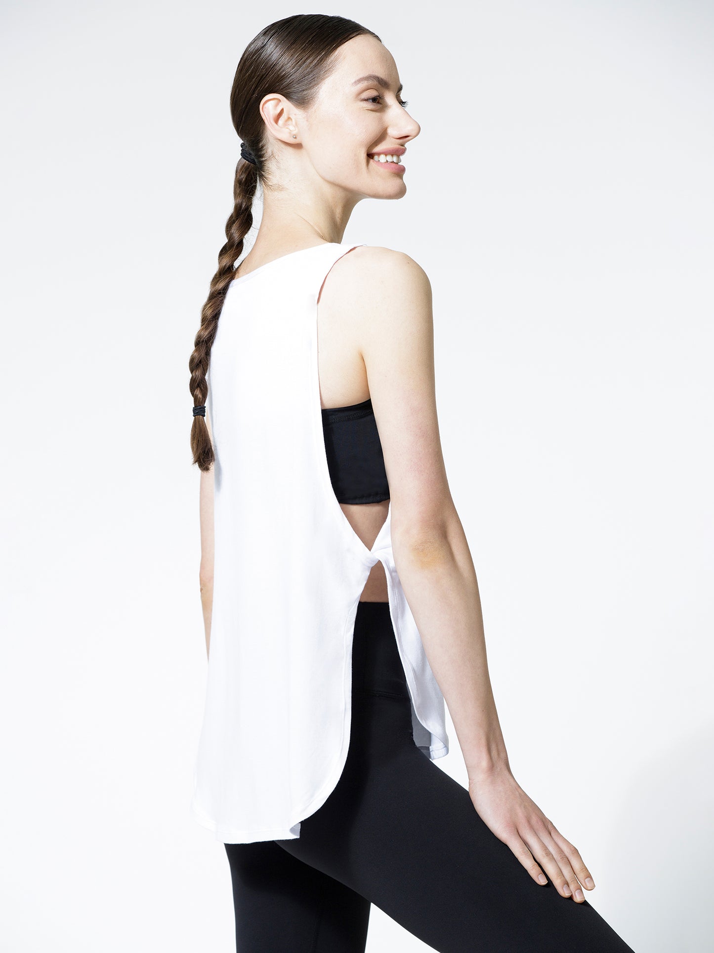 SIDE TWIST OVERSIZED TEE, WHITE