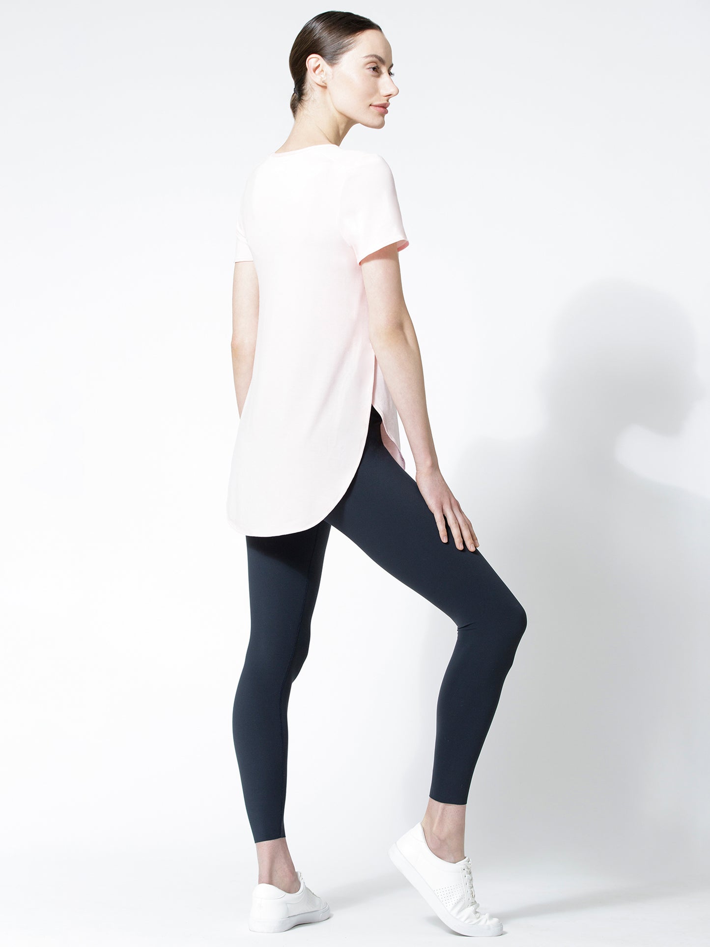 HI LO SIDE SPLIT TEE, BALLET PINK