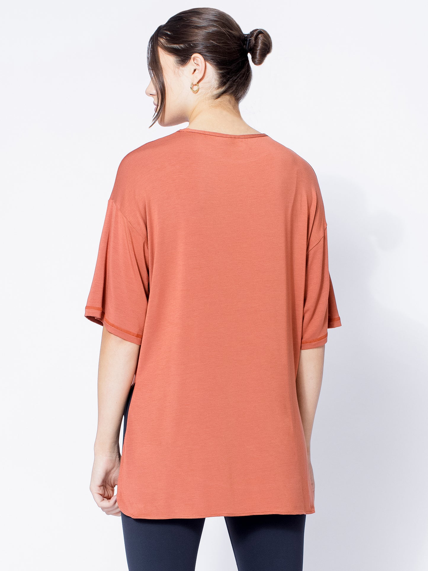 HI LO OVERSIZE TEE, CLAY