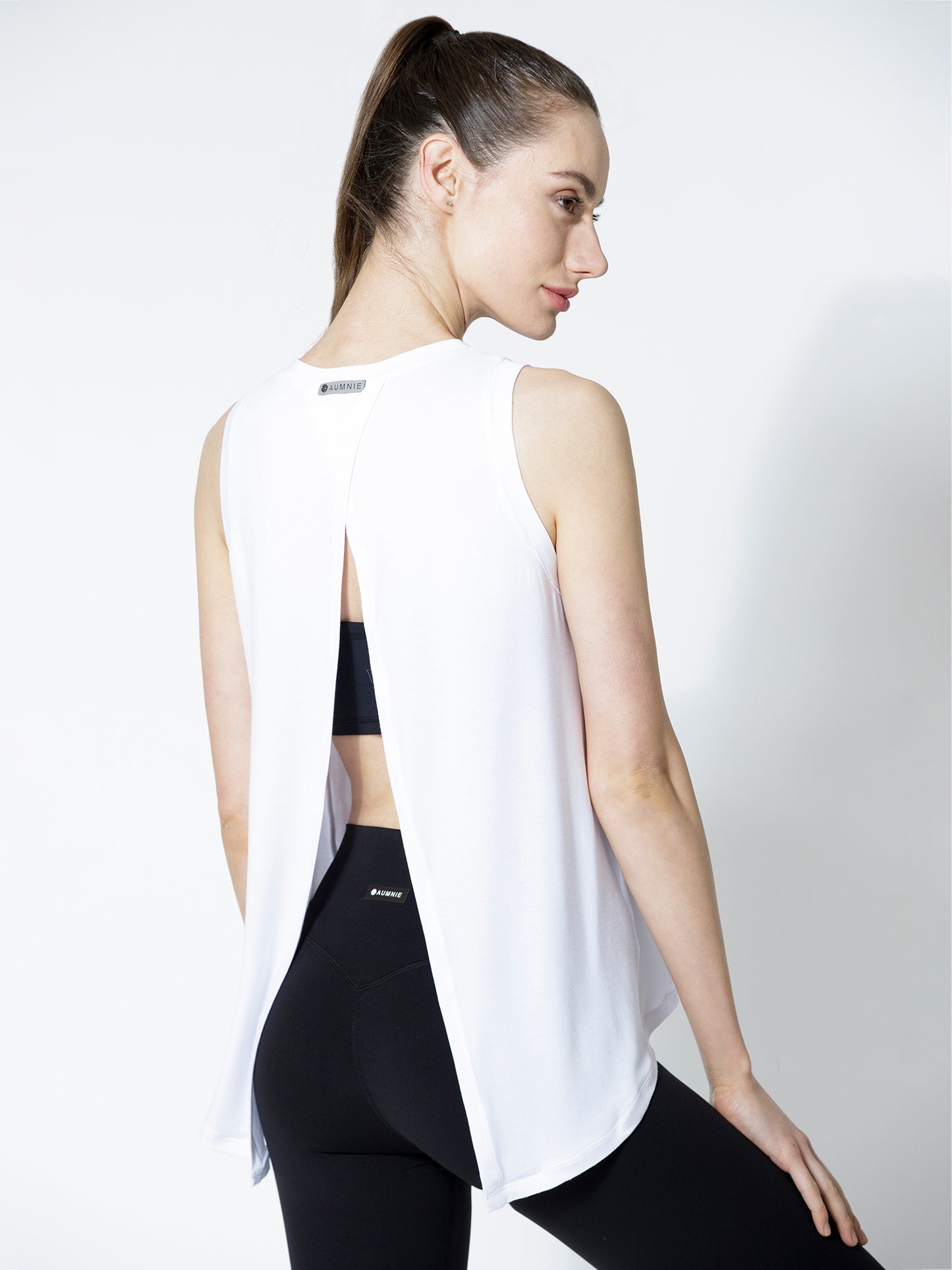 TIE BACK TRAINING TANK, WHITE
