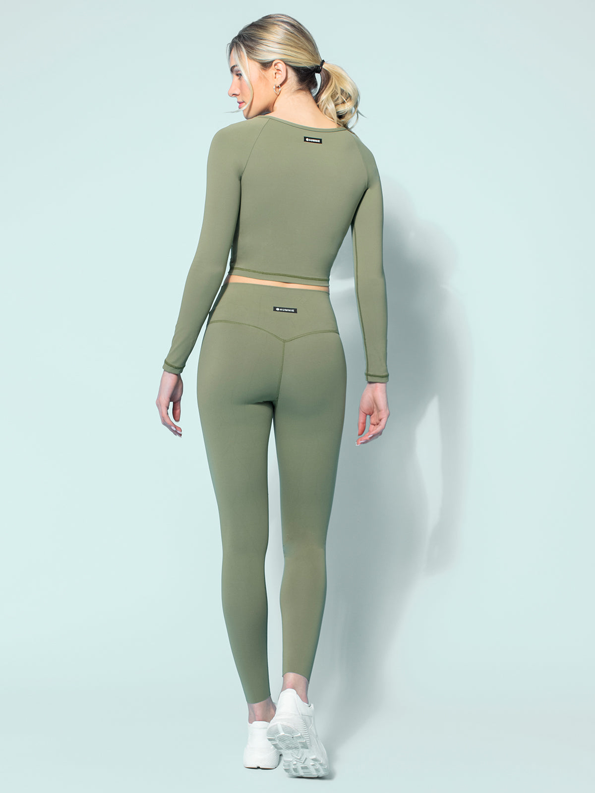 NUDE FRONT WRAP LONG SLEEVE TEE, SAGE