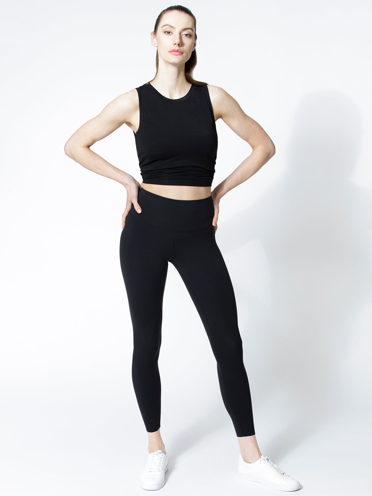 TIE BACK TRAINING TANK, BLACK