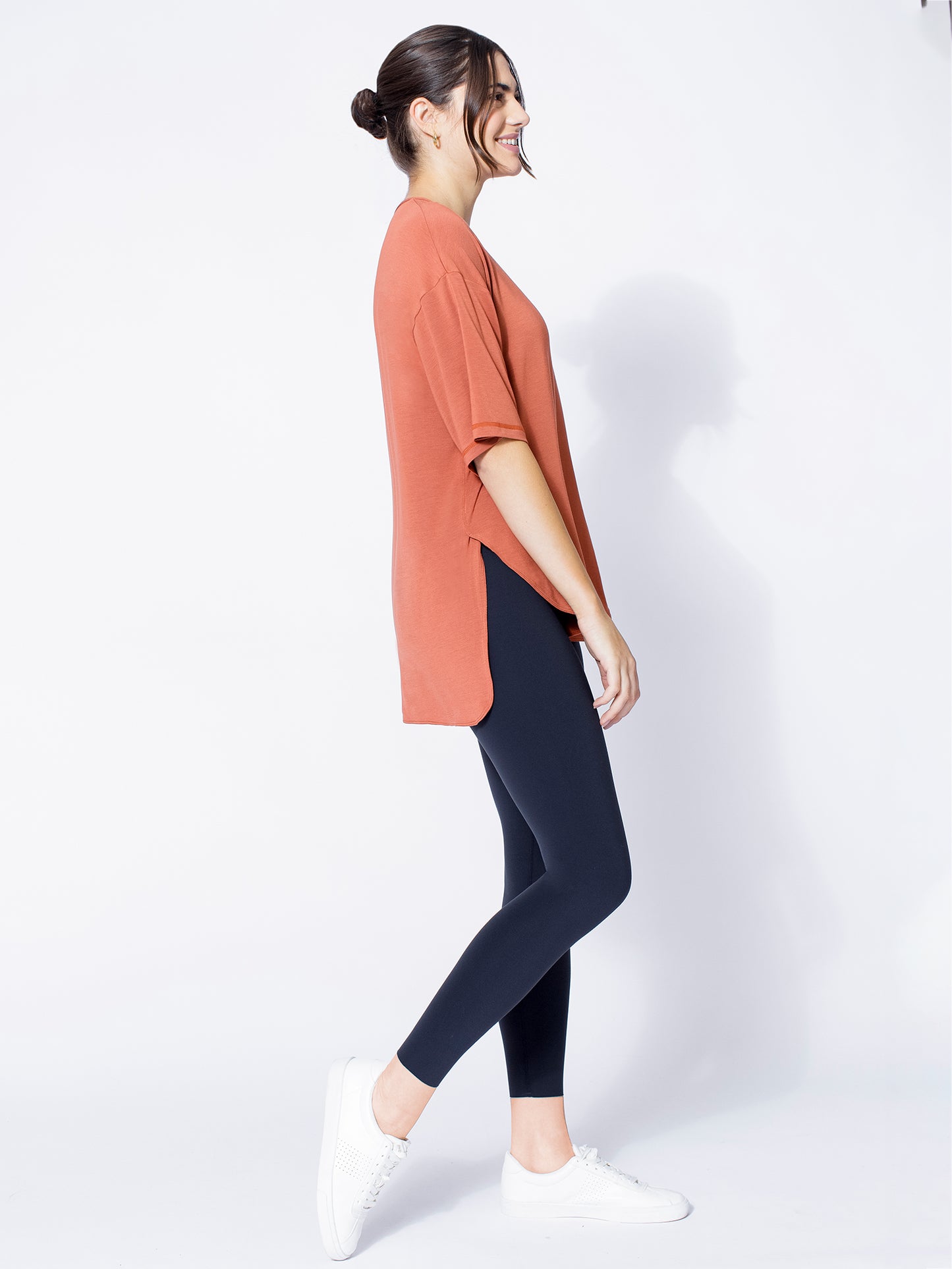 HI LO OVERSIZE TEE, CLAY