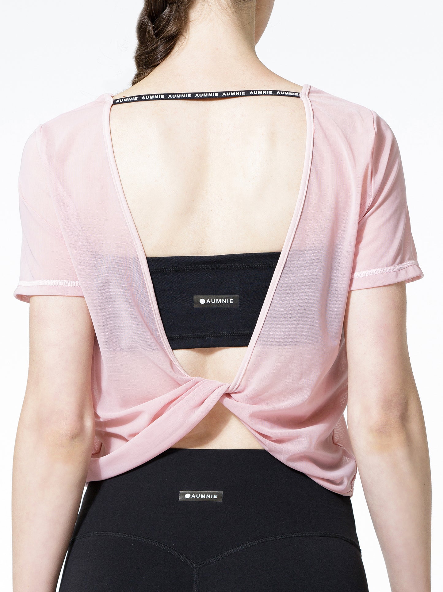 MESH TWIST TEE, BLUSH MESH