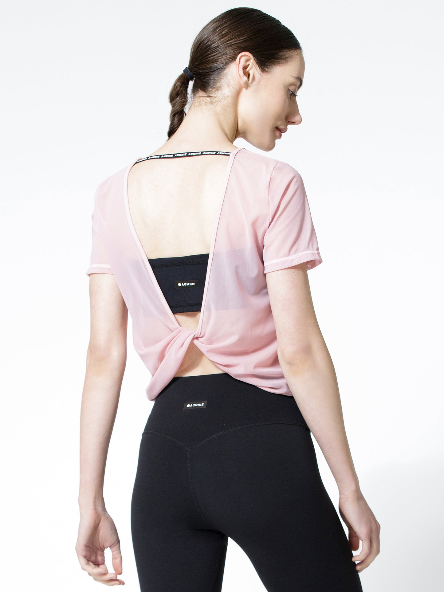 MESH TWIST TEE, BLUSH MESH