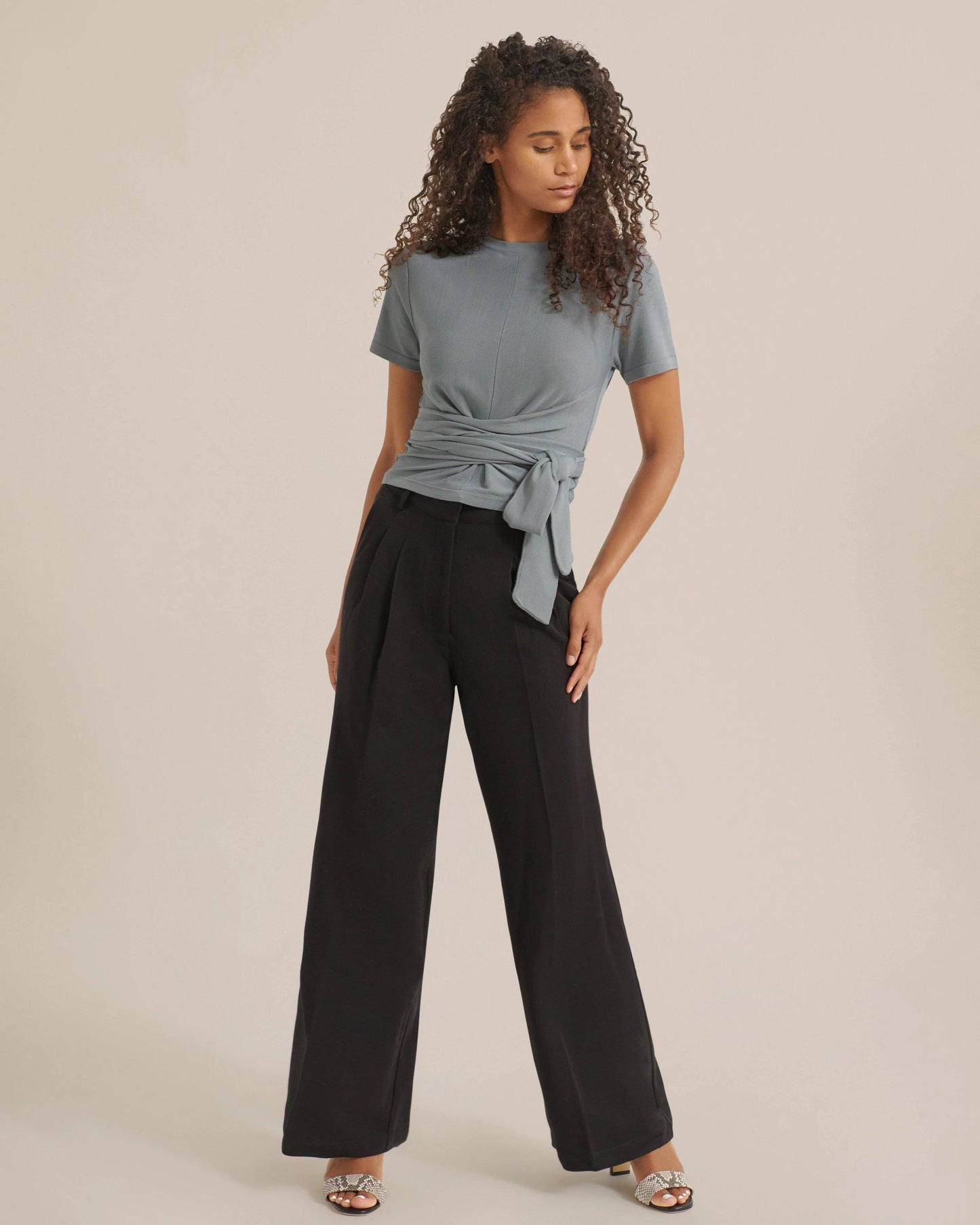 Jude Short-Sleeve Wrap Blouse - souvikdeysample