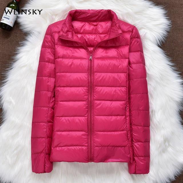 Winter Women Ultralight Thin Down Jacket White Duck Down Hooded Jackets Long Sleeve Warm Coat Parka Female Portable Outwear - souvikdeysample