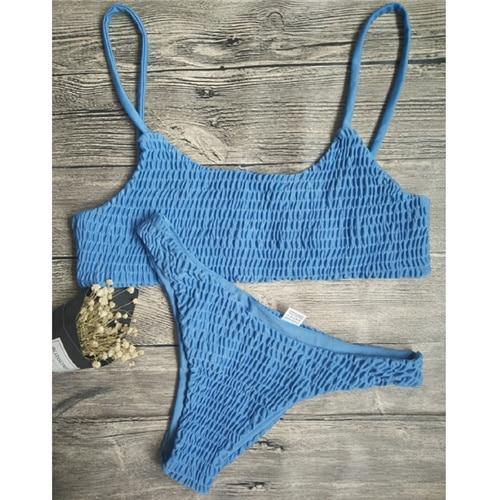2017 New Sexy girls Bikini Push-up Pleated triangle Swimwear Women Push-up Bra Bikini Set Swimsuit Beach Bathing Swimwear - souvikdeysample