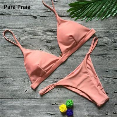 9 Colors Solid Bikini Set 2019 Sexy Push Up Swimwear Women Brazilian Swimsuit Low Waist Biquini Halter Two Pieces Bathing Suit - souvikdeysample