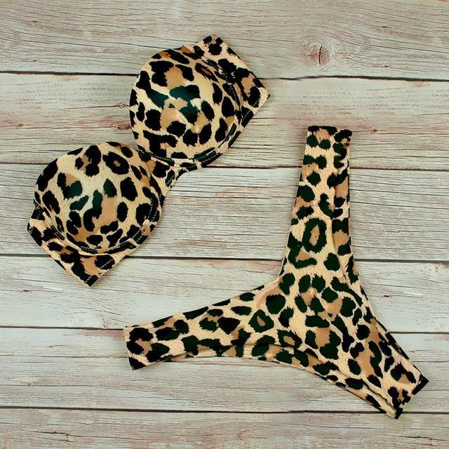 Sexy High Waist Bikini Swimwear Women Swimsuit 2020 Leopard Brazilian Bikini Set Push Up Bathing Suit Female Summer Beachwear L - souvikdeysample