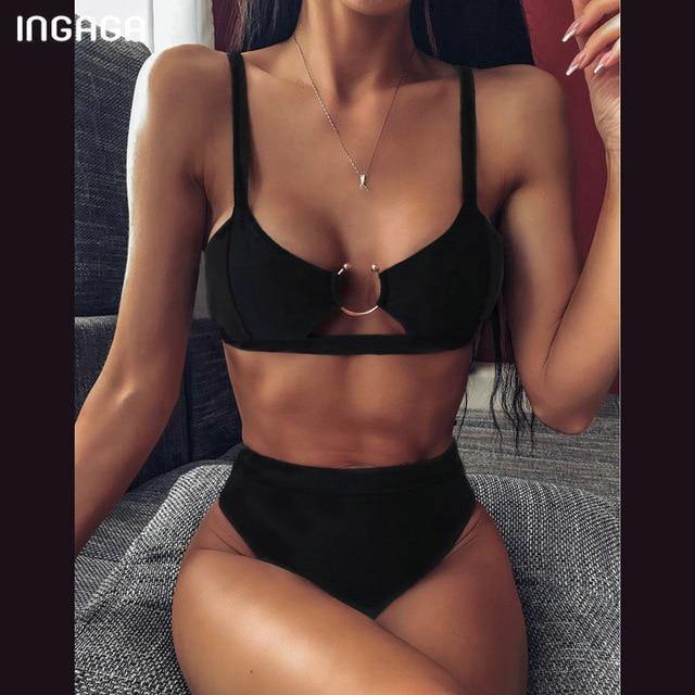 INGAGA High Waist Bikini 2020 Push Up Swimsuit Leopard Swimwear Women Brazilian Bikini Set Biquini Sexy Bathing Suit Women - souvikdeysample