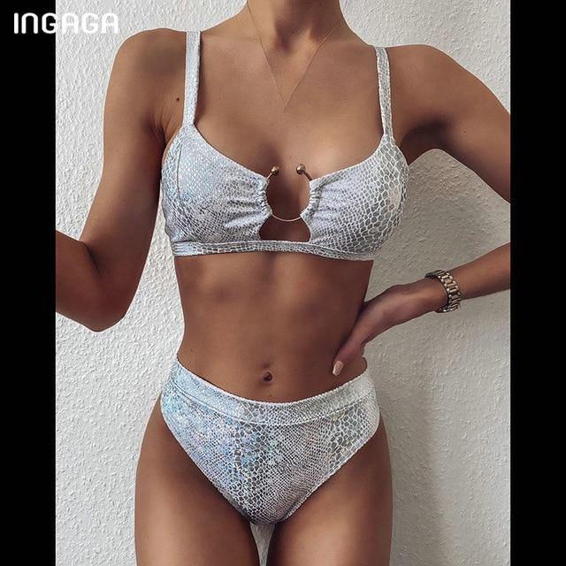 INGAGA High Waist Bikini 2020 Push Up Swimsuit Leopard Swimwear Women Brazilian Bikini Set Biquini Sexy Bathing Suit Women - souvikdeysample