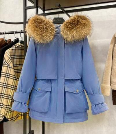 Large Natural Raccoon Fox Fur Hooded Winter Down Coat Women 90% White Duck Down Jacket Thick Warm Parkas Female Outerwear - souvikdeysample