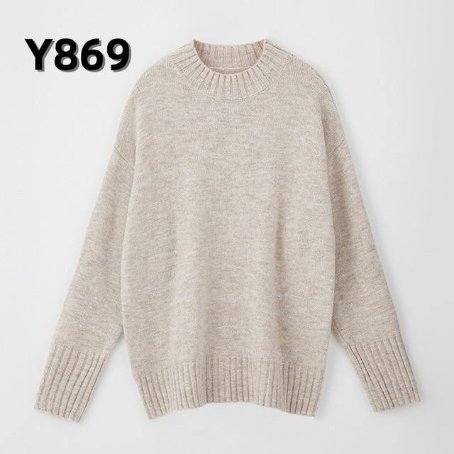 Aachoae Autumn Winter Women Knitted Turtleneck Cashmere Sweater 2020 Casual Basic Pullover Jumper Batwing Long Sleeve Loose Tops - souvikdeysample