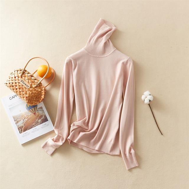 Marwin 2020 New-Coming Autumn Winter Solid Turn-Down Collar Pullovers Female Thick Turtleneck Knitted High Street  Women Sweater - souvikdeysample
