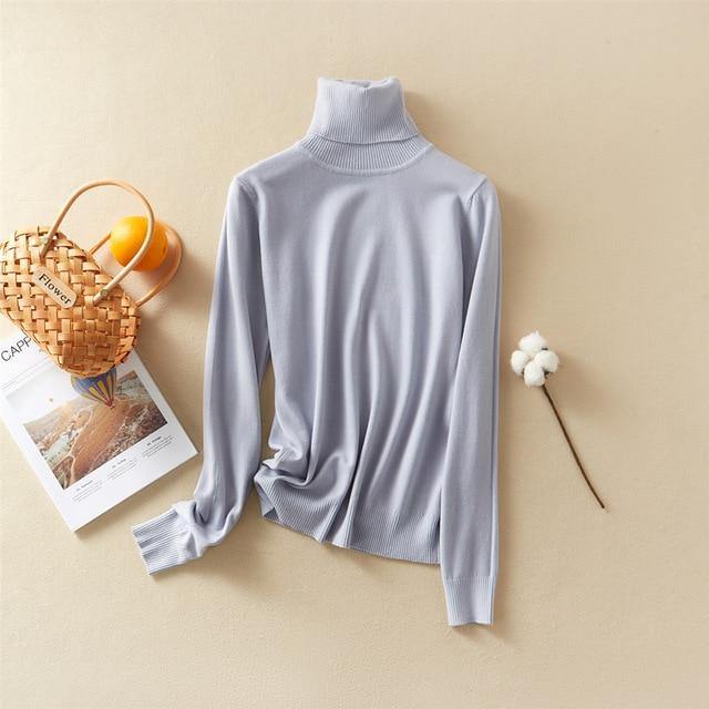Marwin 2020 New-Coming Autumn Winter Solid Turn-Down Collar Pullovers Female Thick Turtleneck Knitted High Street  Women Sweater - souvikdeysample